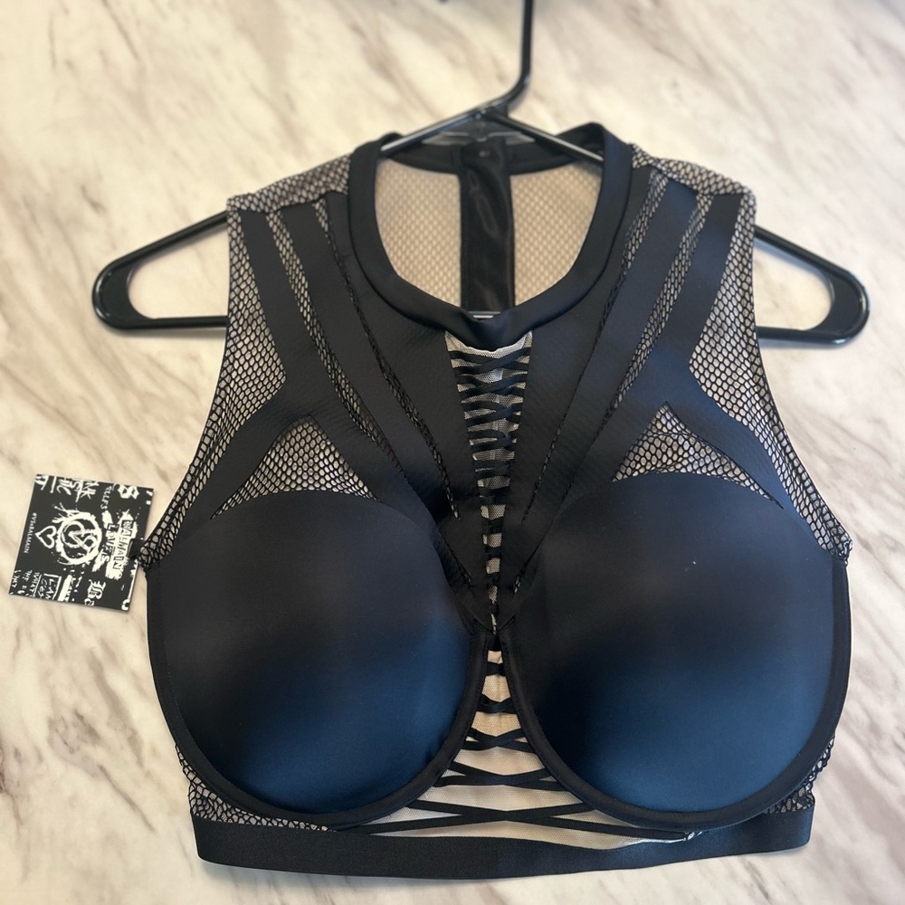 Victoria Secret X Balmain “Strappy Highneck Black Zip Bustier” - 36DD (2017 LE)